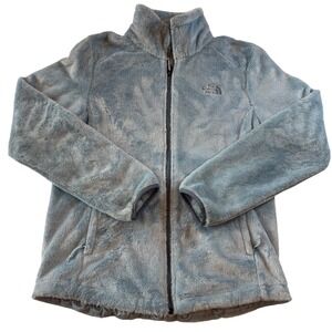 The North Face Osito Fleece Jacket Women's Medium Light Blue Full Zip Soft Plush